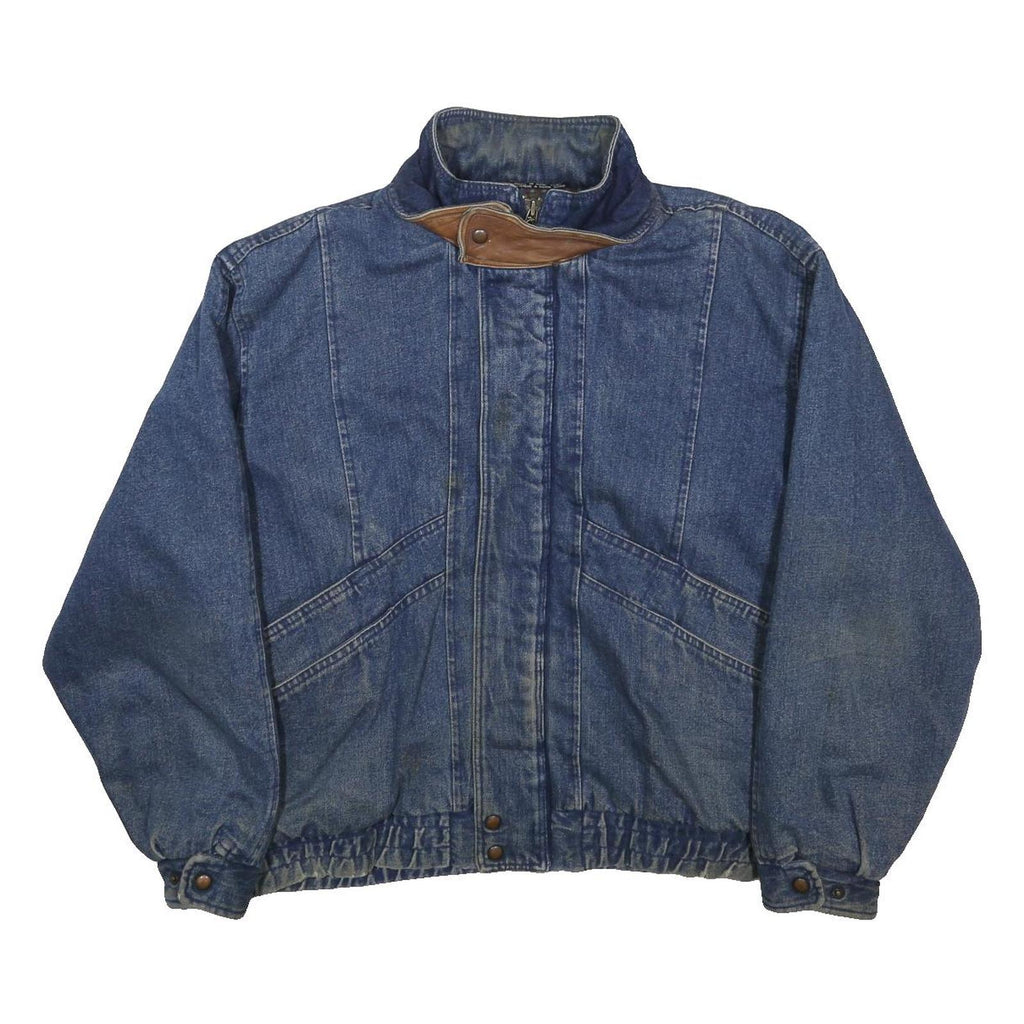 STEEL SPORT Mens Blue Denim Jacket XL Cotton Zip Casual Outerwear