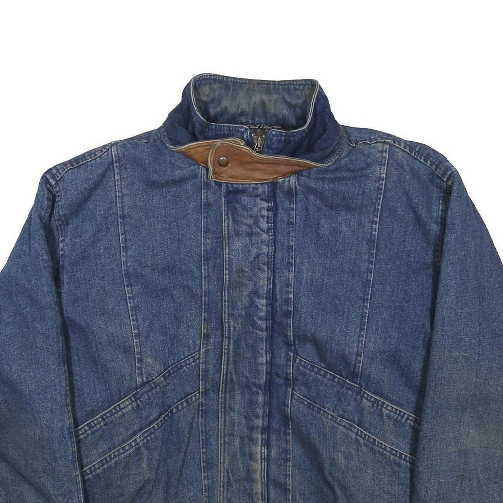 STEEL SPORT Mens Blue Denim Jacket XL Cotton Zip Casual Outerwear
