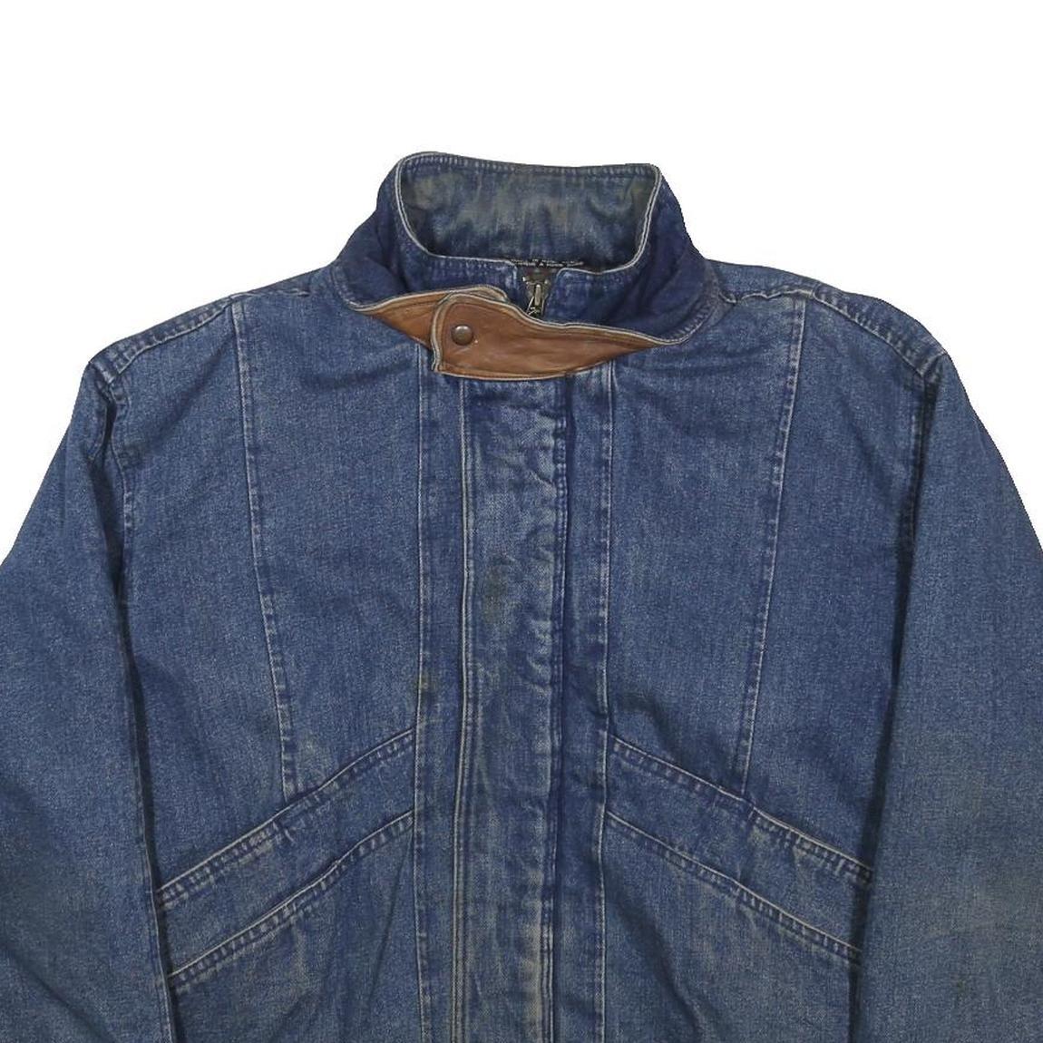 STEEL SPORT Mens Blue Denim Jacket XL Cotton Zip Casual Outerwear