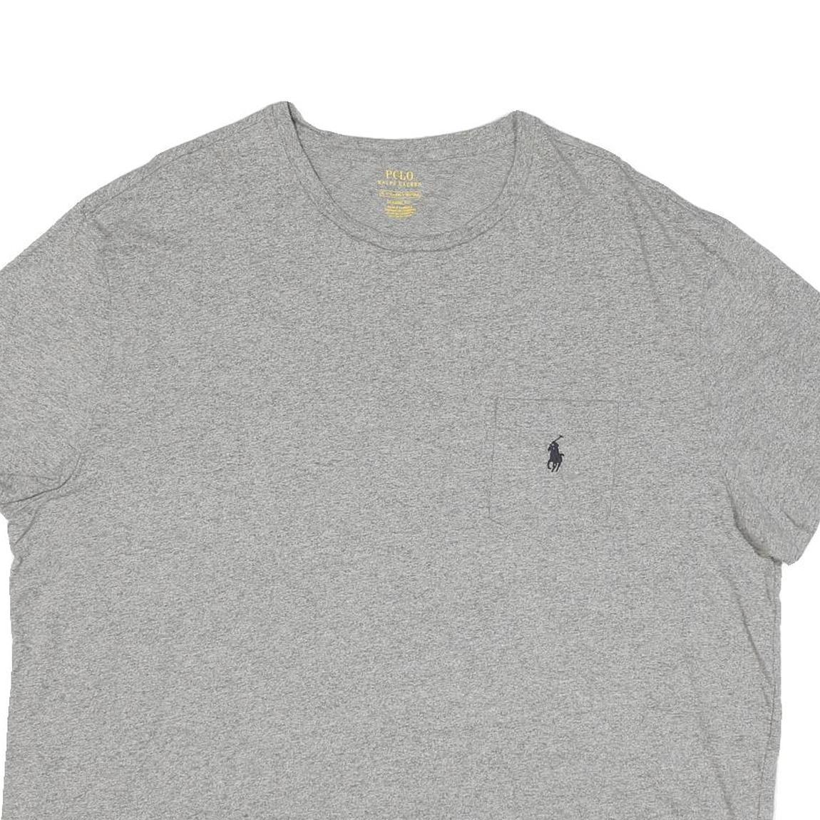 POLO RALPH LAUREN Mens Grey Pocket T-Shirt XL Short Sleeve Crew Neck Cotton