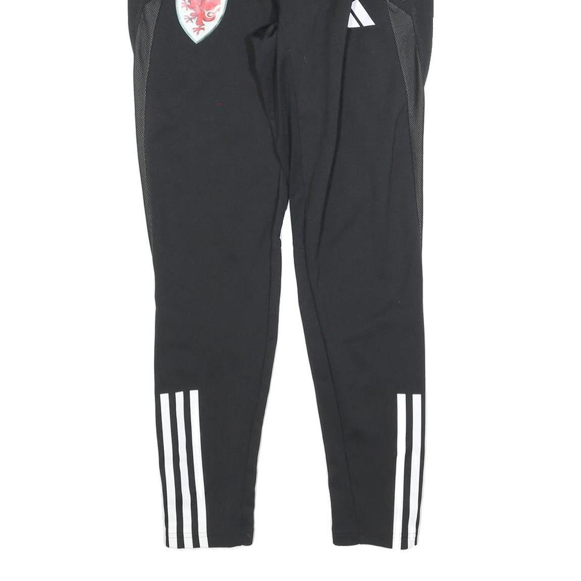 ADIDAS Mens Joggers Black S W26 L28 Slim Tapered Three Stripe Athletic Track