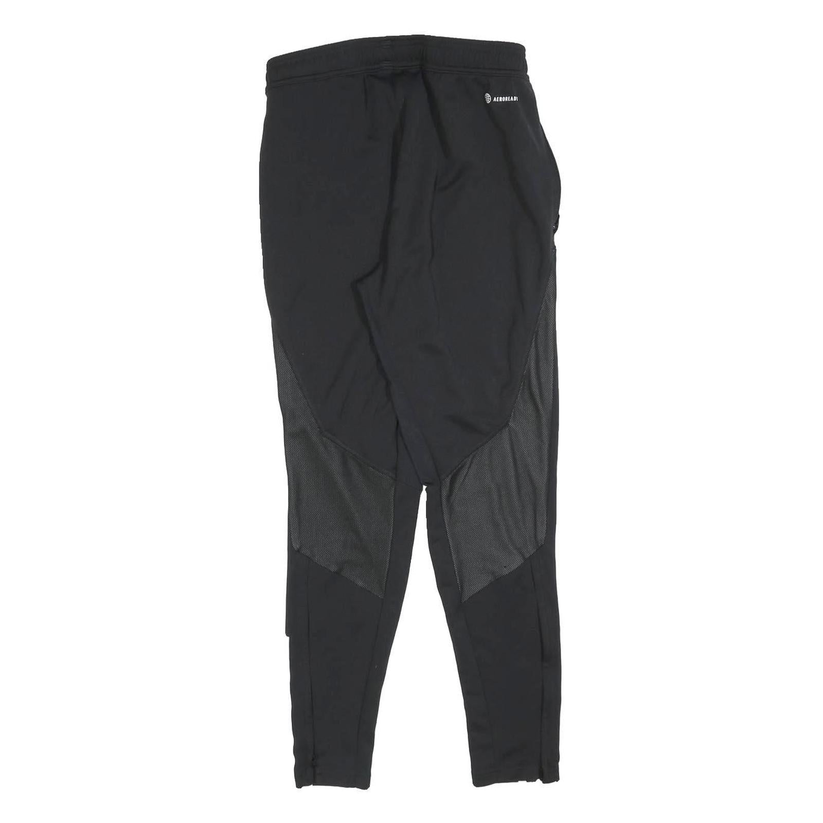 ADIDAS Mens Joggers Black S W26 L28 Slim Tapered Three Stripe Athletic Track