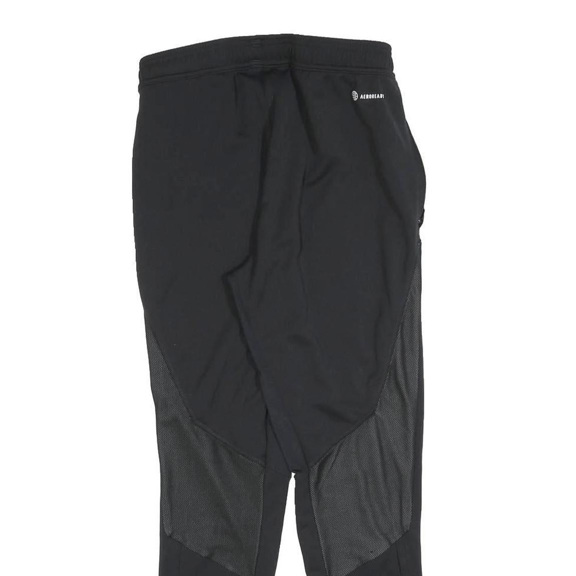 ADIDAS Mens Joggers Black S W26 L28 Slim Tapered Three Stripe Athletic Track