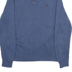 POLO RALPH LAUREN Mens Blue Pullover Plain Half Button Crew Neck Regular L
