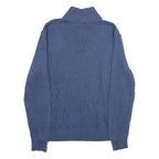 POLO RALPH LAUREN Mens Blue Pullover Plain Half Button Crew Neck Regular L