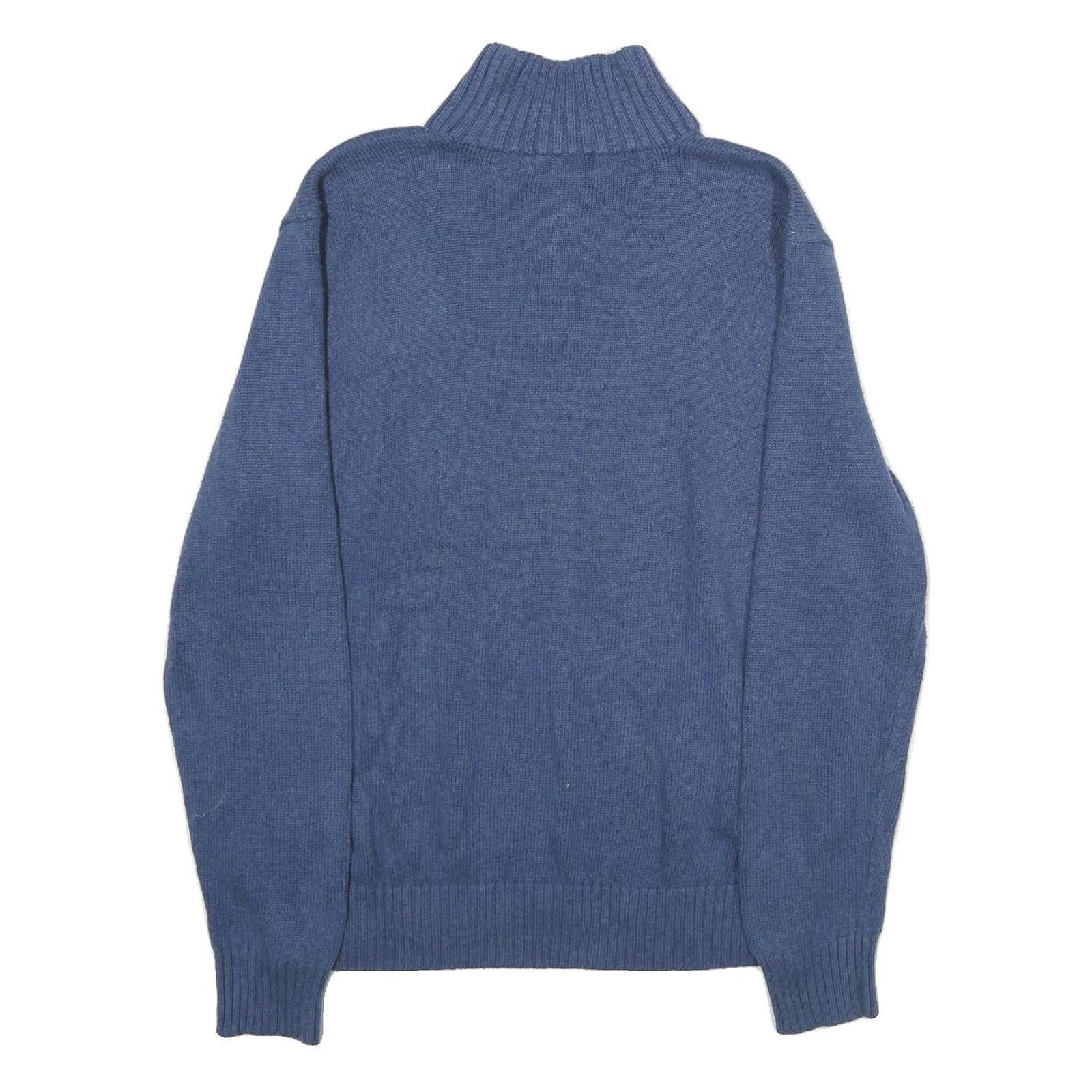 POLO RALPH LAUREN Mens Blue Pullover Plain Half Button Crew Neck Regular L