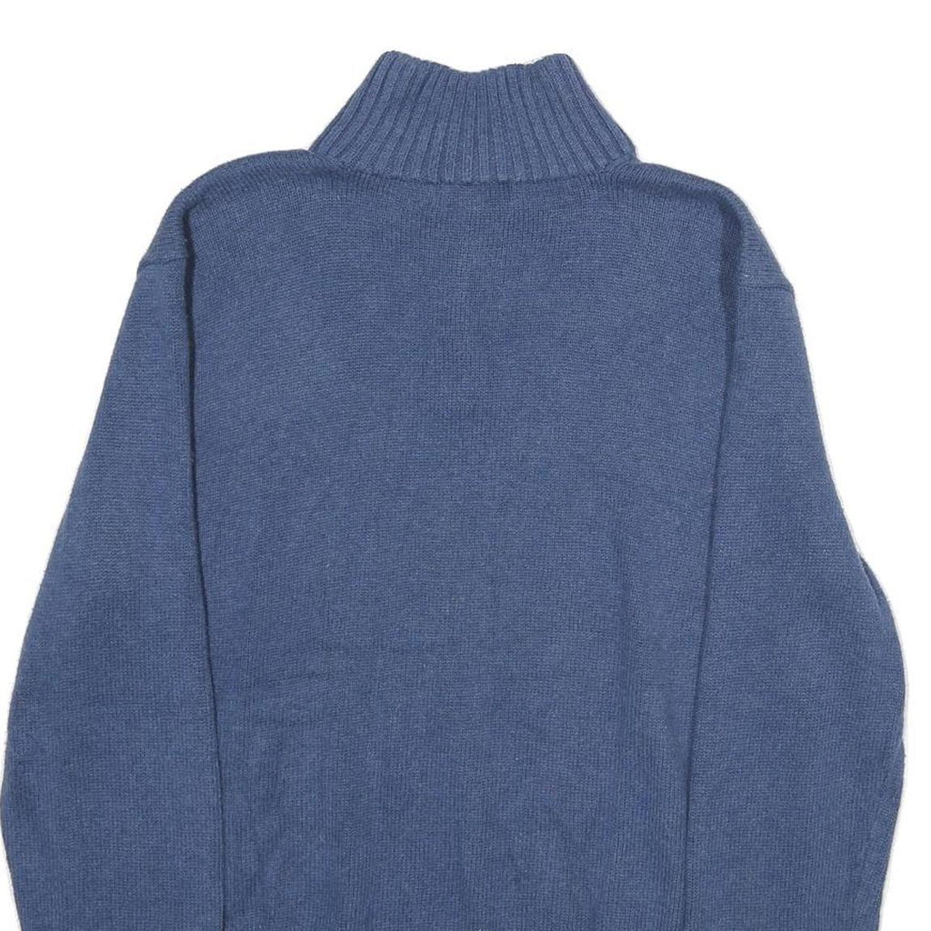 POLO RALPH LAUREN Mens Blue Pullover Plain Half Button Crew Neck Regular L