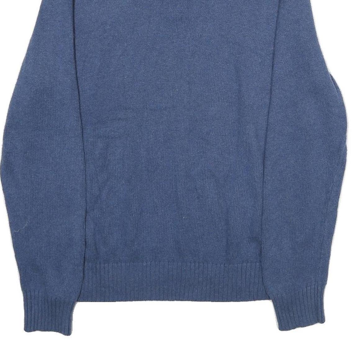 POLO RALPH LAUREN Mens Blue Pullover Plain Half Button Crew Neck Regular L