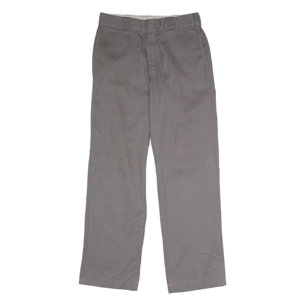 DICKIES Mens Polyester Blend Classic Grey Trousers W32 L32 Workwear Zip Closure