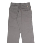 DICKIES Mens Polyester Blend Classic Grey Trousers W32 L32 Workwear Zip Closure
