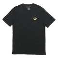 TRUE RELIGION Mens Black & Gold Graphic T-Shirt M Short Sleeve Crew Neck Guitar