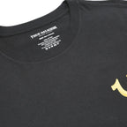 TRUE RELIGION Mens Black & Gold Graphic T-Shirt M Short Sleeve Crew Neck Guitar