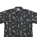 MEL RICHMAN Mens Black & Beige Cotton Blend Shirt 2XL Casual Short Sleeve