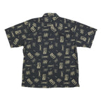 MEL RICHMAN Mens Black & Beige Cotton Blend Shirt 2XL Casual Short Sleeve