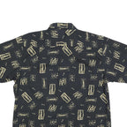 MEL RICHMAN Mens Black & Beige Cotton Blend Shirt 2XL Casual Short Sleeve