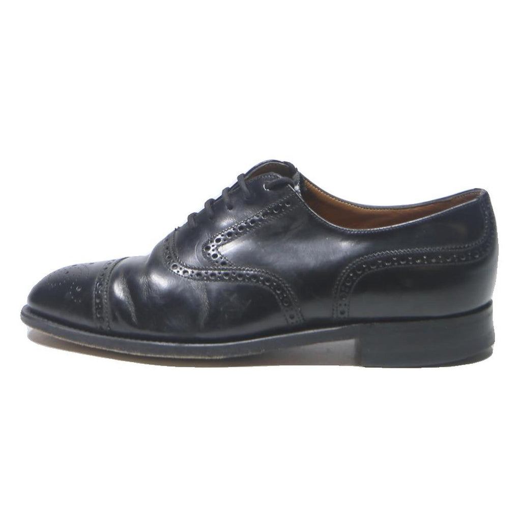 Mens Black Leather Brogue Dress Shoes UK 7 Classic Timeless Formal Footwear
