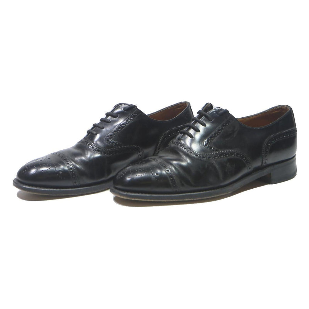 Mens Black Leather Brogue Dress Shoes UK 7 Classic Timeless Formal Footwear