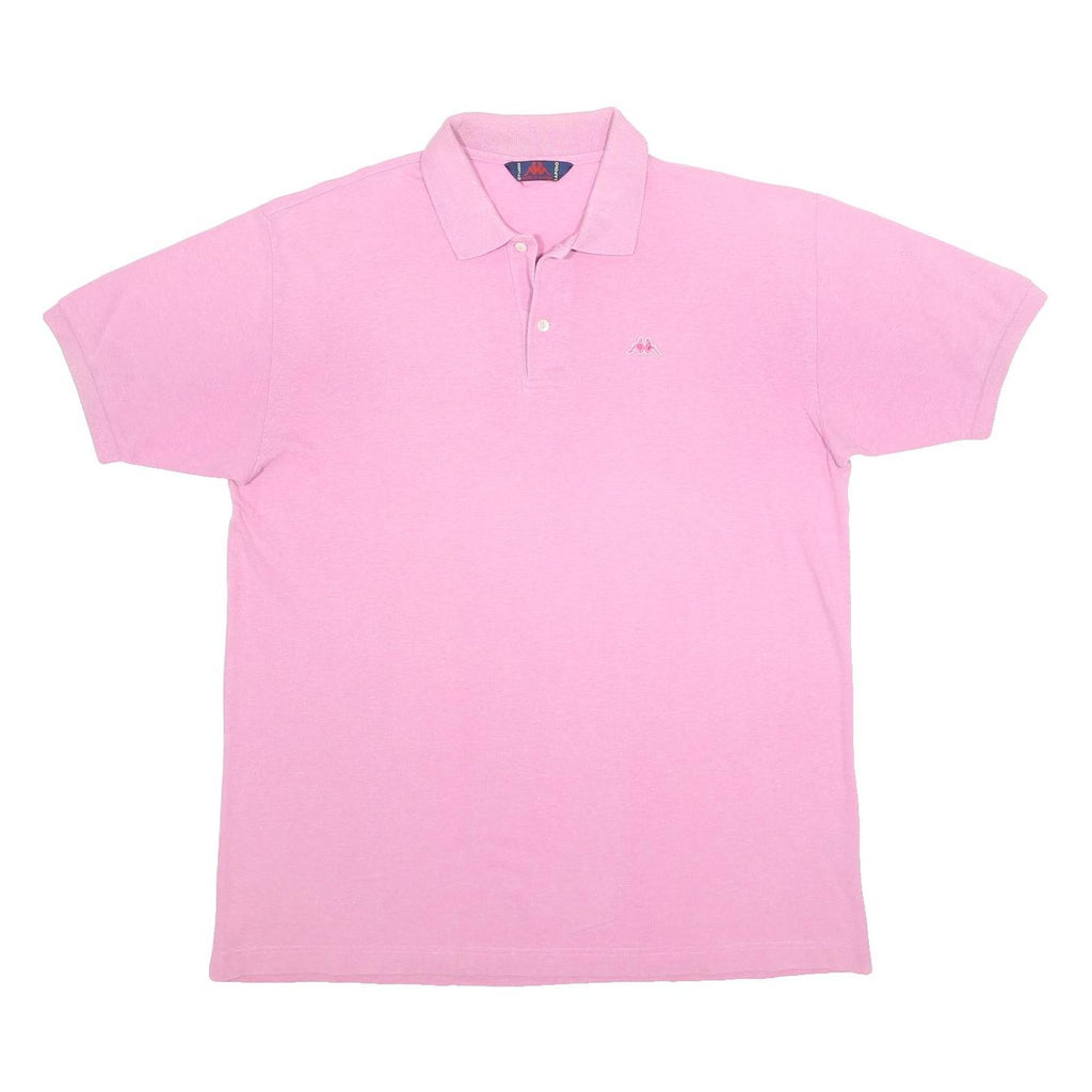KAPPA Mens Pink Short Sleeve Plain XL Polo Shirt Cotton Casual Sportswear