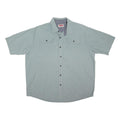 WRANGLER Mens Blue Cotton Blend Casual Shirt XL Short Sleeve Button Pocket
