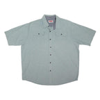 WRANGLER Mens Blue Cotton Blend Casual Shirt XL Short Sleeve Button Pocket