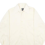 Mens White Plain Polyester Blend Long Sleeve Shirt S Classic Formal Button Down