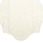 Mens White Plain Polyester Blend Long Sleeve Shirt S Classic Formal Button Down