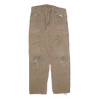 DICKIES Mens Cotton Blend Beige Regular Fit Straight Trousers W34 L32 Workwear