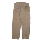 DICKIES Mens Cotton Blend Beige Regular Fit Straight Trousers W34 L32 Workwear