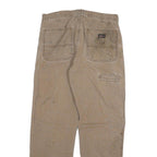 DICKIES Mens Cotton Blend Beige Regular Fit Straight Trousers W34 L32 Workwear