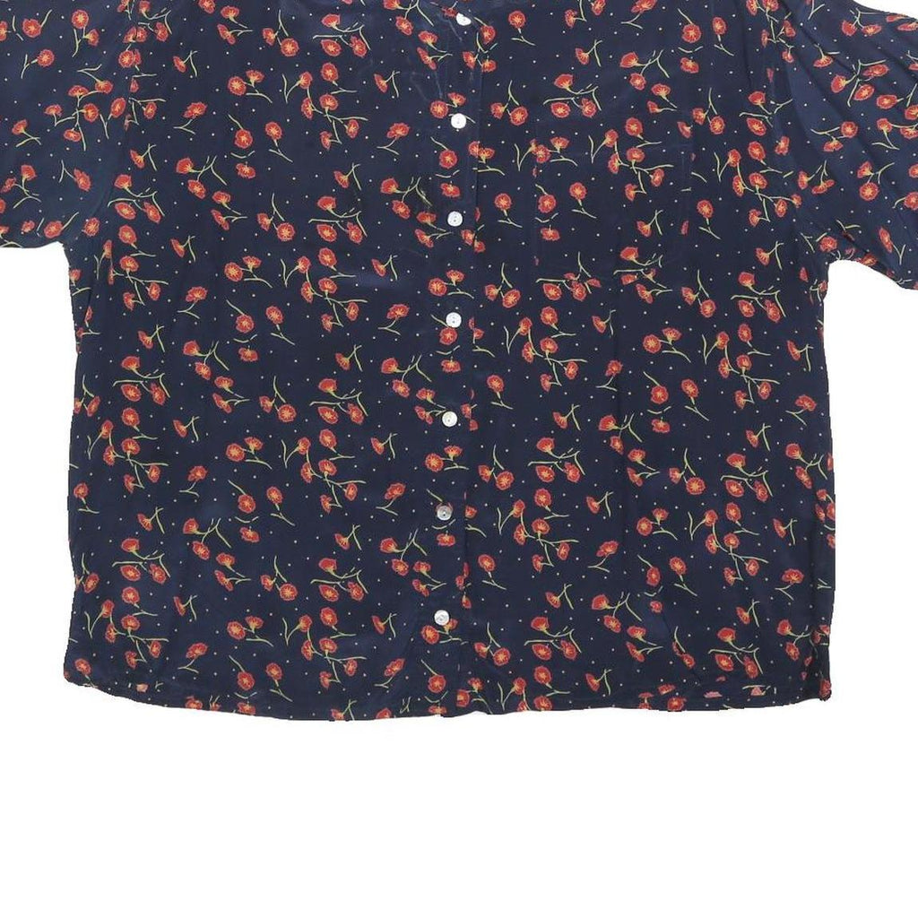 SPENGLER Womens Navy & Red Floral Shirt XL Casual Button Front Relaxed Fit