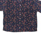 SPENGLER Womens Navy & Red Floral Shirt XL Casual Button Front Relaxed Fit
