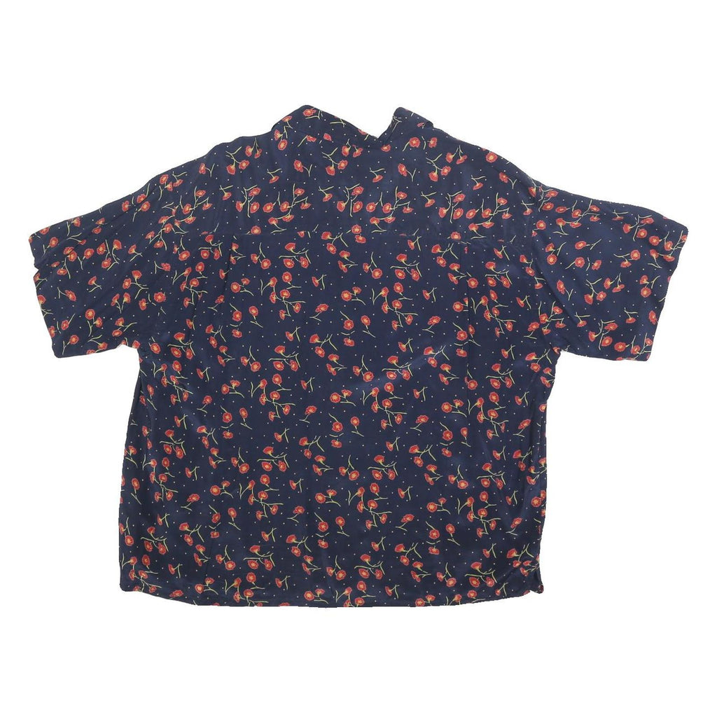 SPENGLER Womens Navy & Red Floral Shirt XL Casual Button Front Relaxed Fit