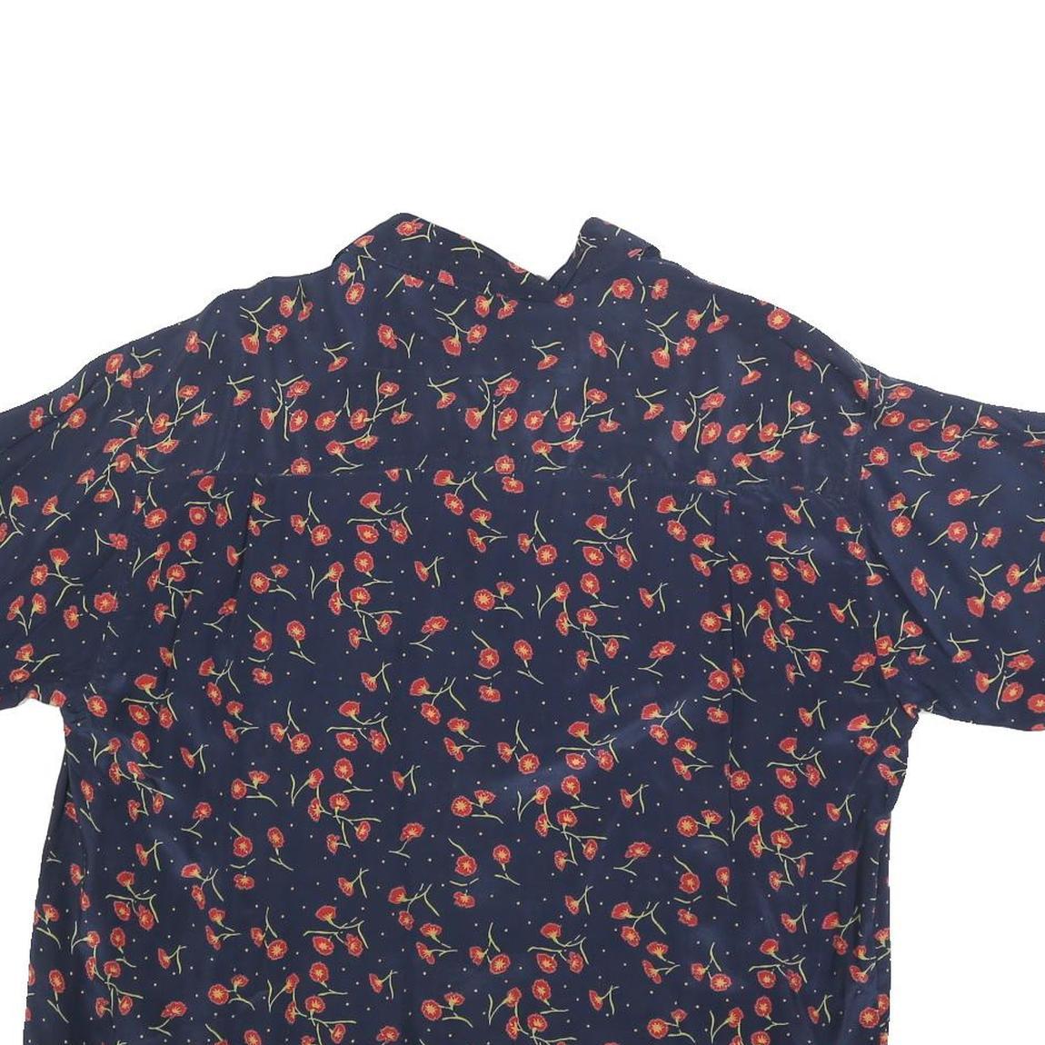 SPENGLER Womens Navy & Red Floral Shirt XL Casual Button Front Relaxed Fit