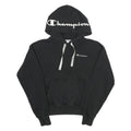 CHAMPION Womens Black Hoodie L Cotton Blend Pullover Drawstring Hood