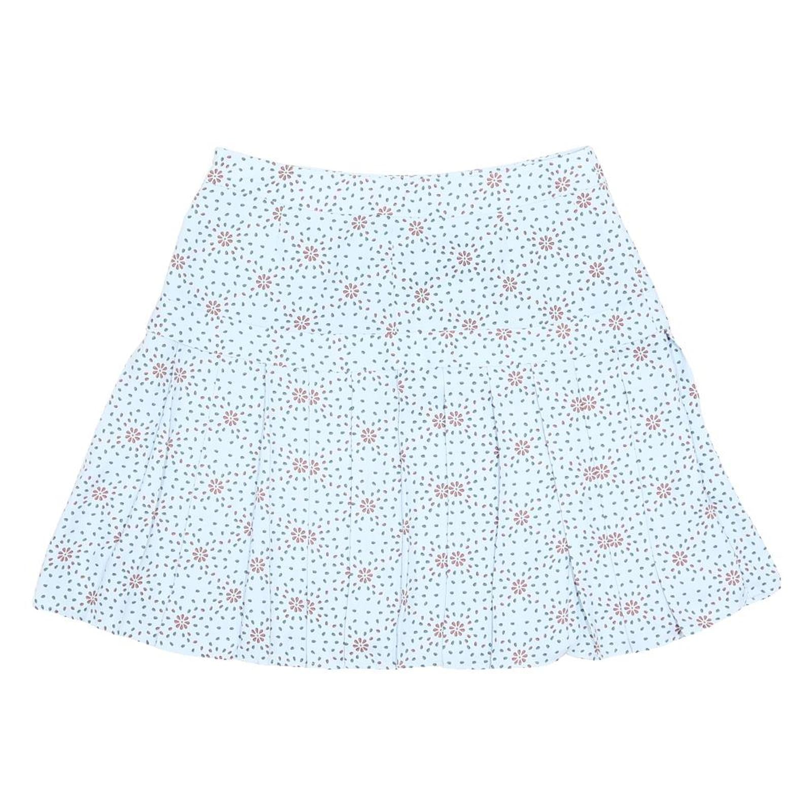 KENZO Womens Blue Floral Pleated Mini Skirt Polyester Blend M Designer