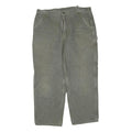 CARHARTT Mens Cotton Blend Regular Green Workwear Trousers W40 L30 Durable Zip