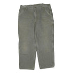 CARHARTT Mens Cotton Blend Regular Green Workwear Trousers W40 L30 Durable Zip
