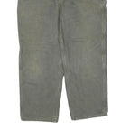 CARHARTT Mens Cotton Blend Regular Green Workwear Trousers W40 L30 Durable Zip