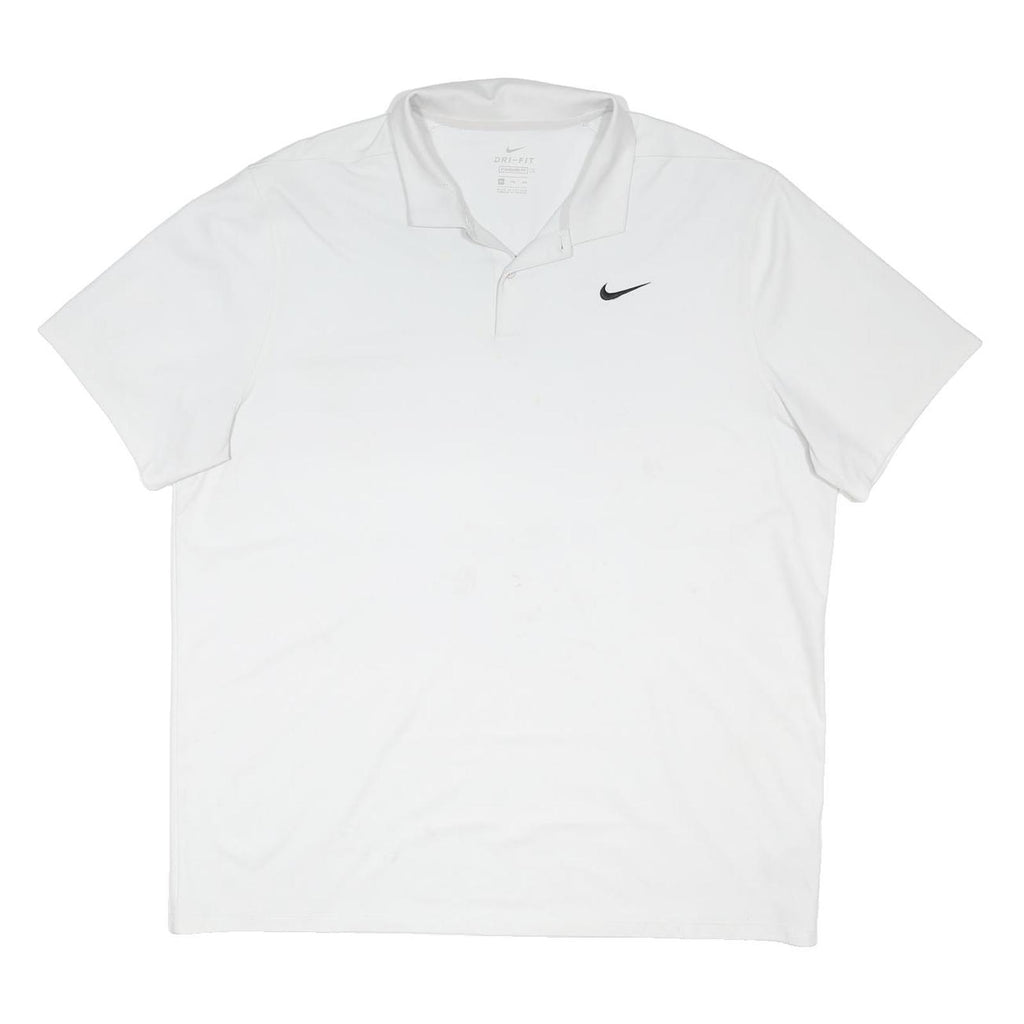 NIKE Mens White Polo Shirt 2XL Cotton Blend Short Sleeve Basic Sportswear