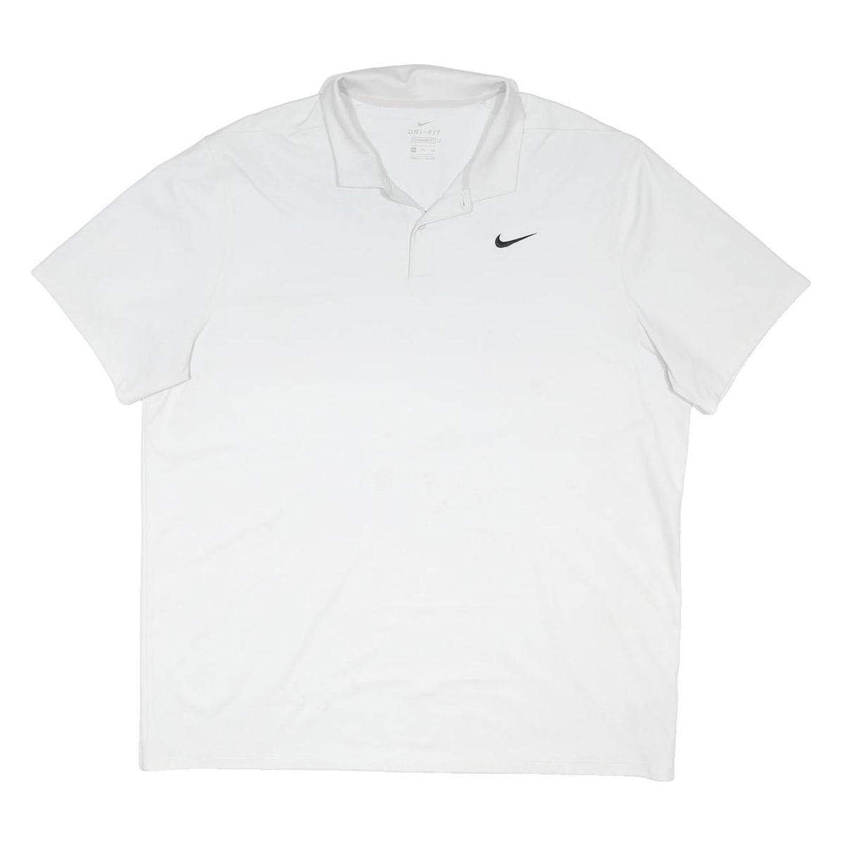 NIKE Mens White Polo Shirt 2XL Cotton Blend Short Sleeve Basic Sportswear
