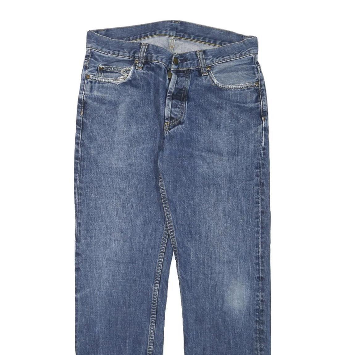 CARHARTT Mens Regular Blue Denim Jeans W30 L29 Button Closure Classic Fit