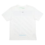 OFF-WHITE Mens White & Black Graphic T-Shirt S Short Sleeve Crew Neck Cotton