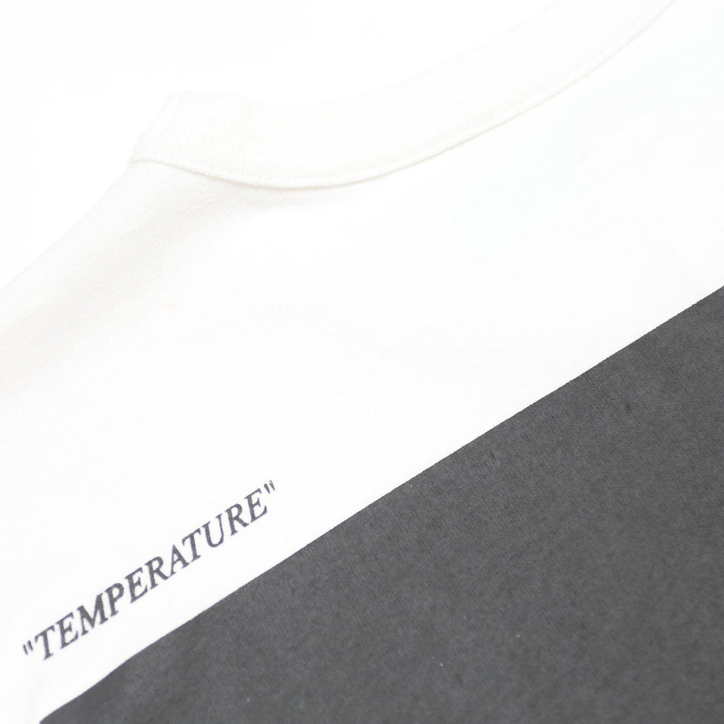 OFF-WHITE Mens White & Black Graphic T-Shirt S Short Sleeve Crew Neck Cotton
