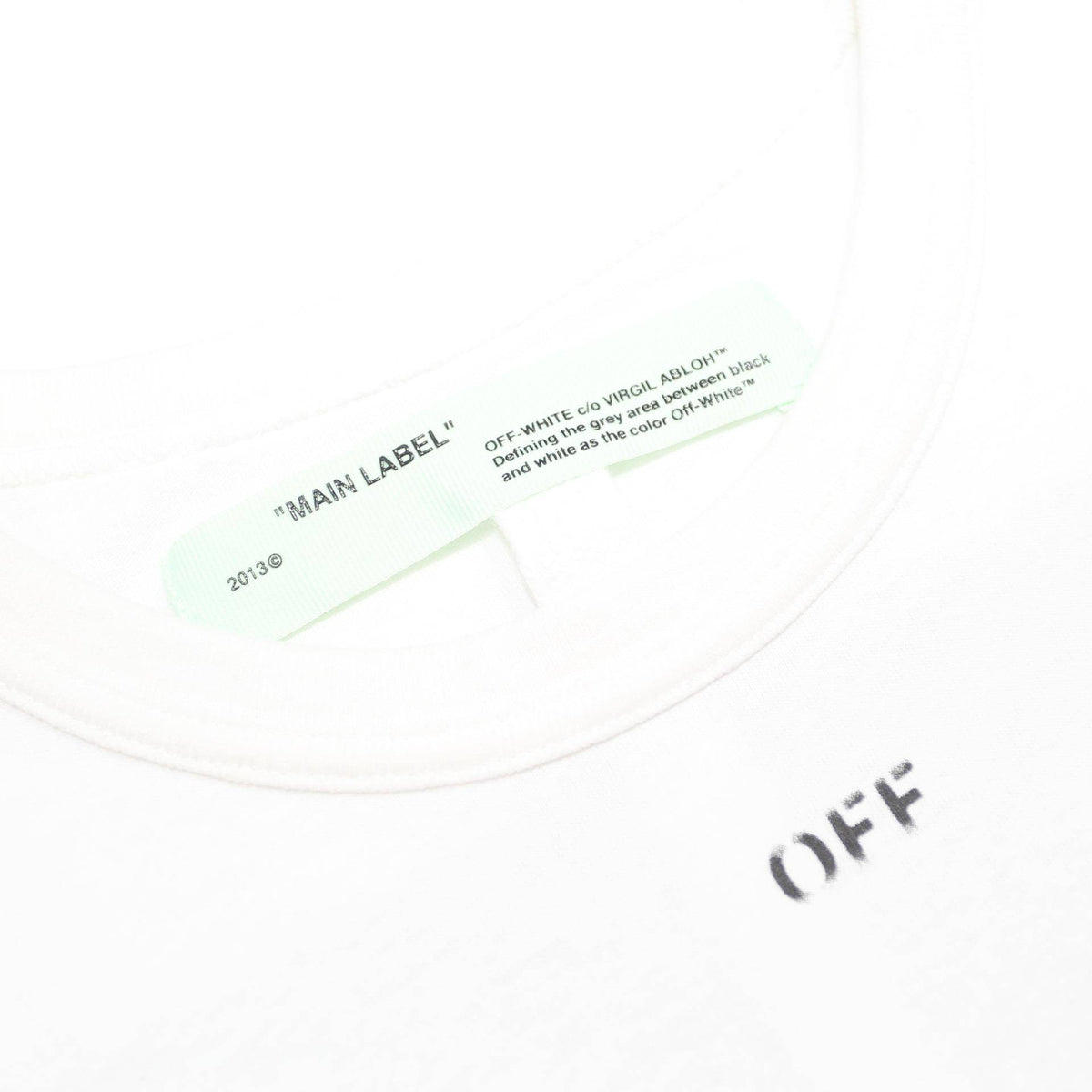 OFF-WHITE Mens White & Black Graphic T-Shirt S Short Sleeve Crew Neck Cotton