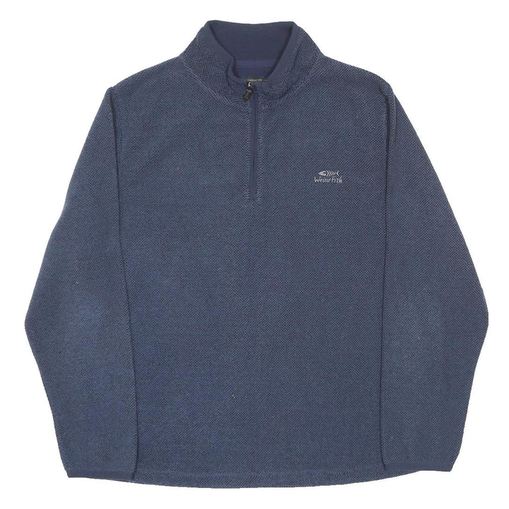 WEIRD FISH Mens Blue 1/4 Zip 2XL Sweatshirt Fleece Pullover Casual