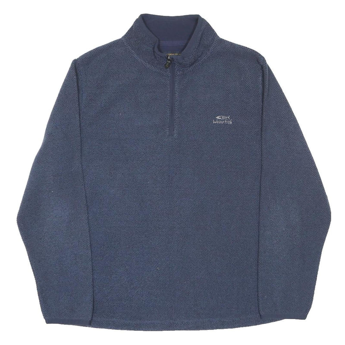 WEIRD FISH Mens Blue 1/4 Zip 2XL Sweatshirt Fleece Pullover Casual