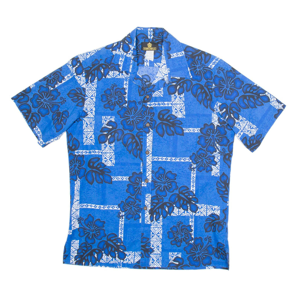 MOANA SHIRT CO Mens Hawaiian Shirt Blue Floral M