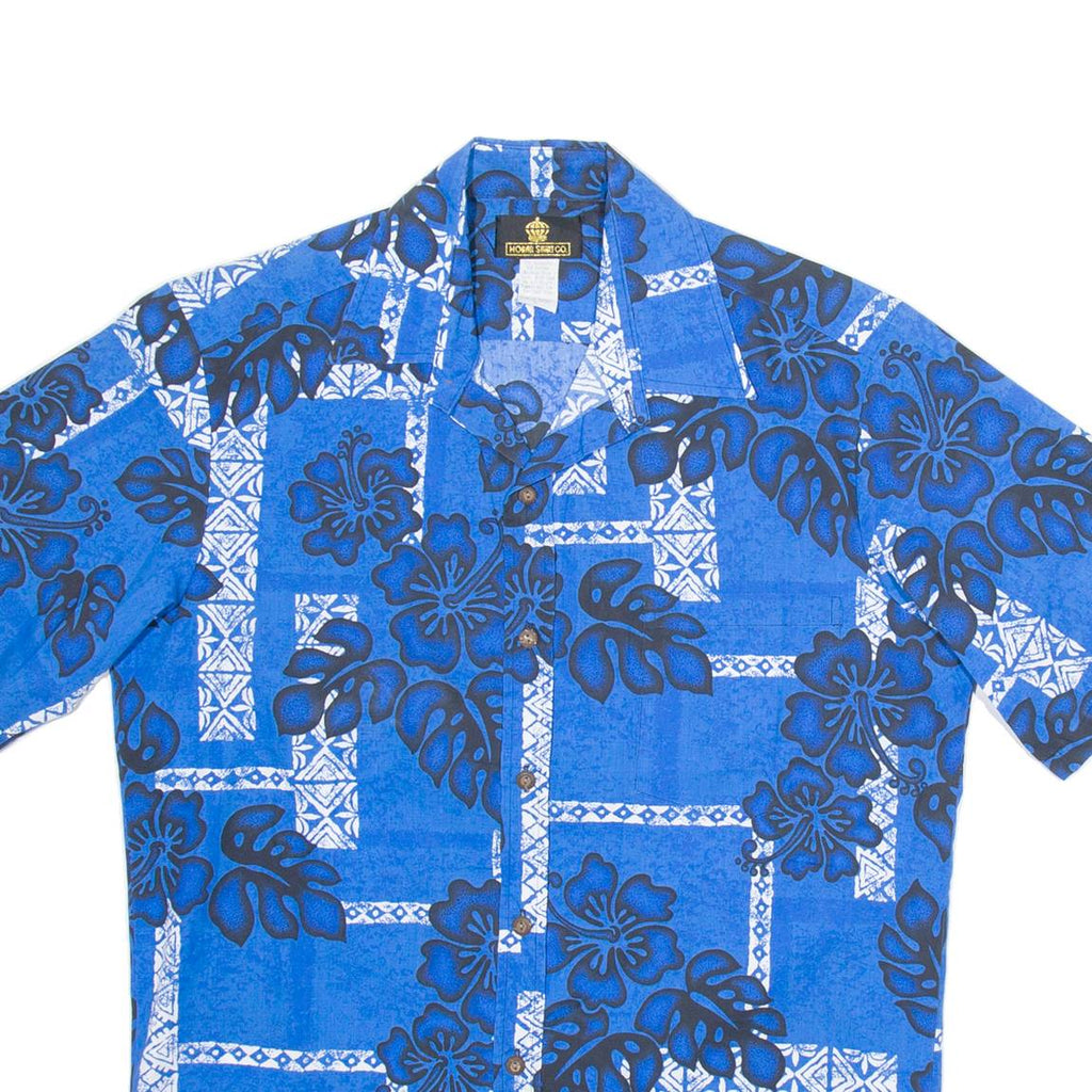 MOANA SHIRT CO Mens Hawaiian Shirt Blue Floral M