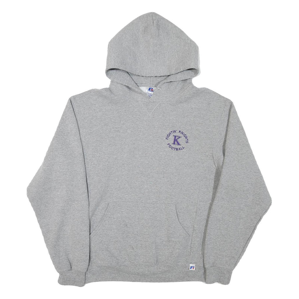 RUSSELL ATHLETIC Mens Grey Fightin Knights Football Pullover Hoodie M Cotton