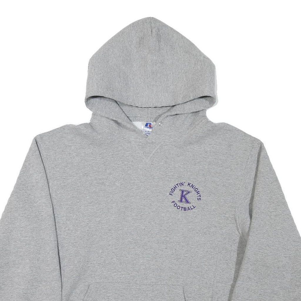 RUSSELL ATHLETIC Mens Grey Fightin Knights Football Pullover Hoodie M Cotton